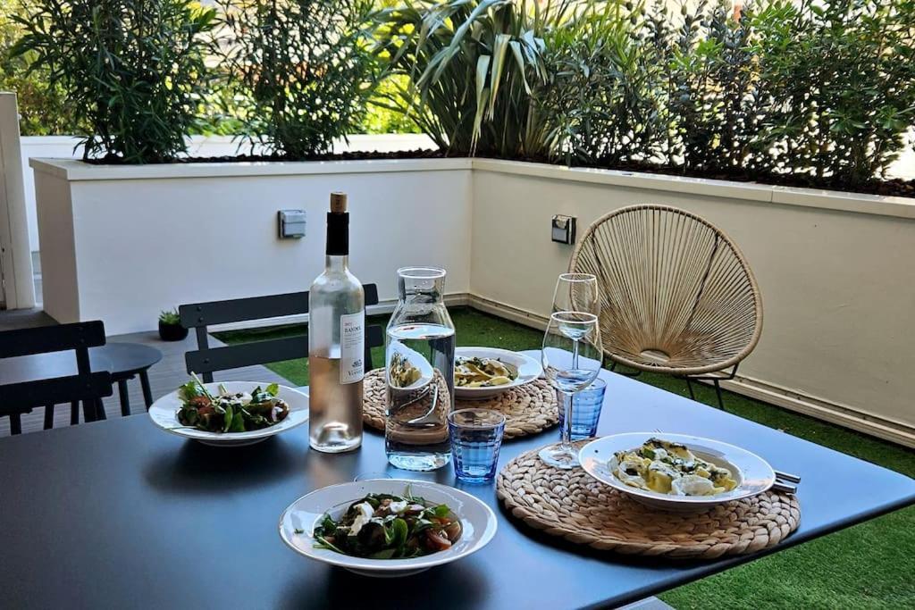 Arcareve - Grand Studio De Standing Avec Terrasse, Jardin Et Acces Direct A La Plage Arcachón Exterior foto